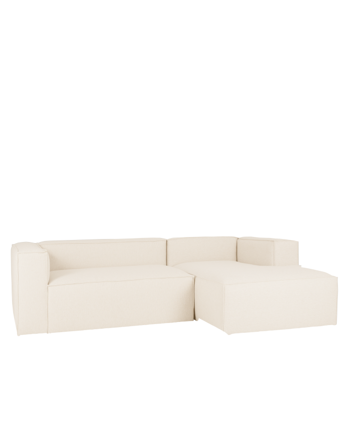 Sofá con chaise longue color blanco roto de varias medidas 