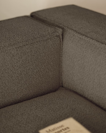 Sofá de bouclé con chaise longue color gris oscuro de varias medidas 