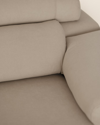 Sofá con chaise longue de color gris claro de varias medidas