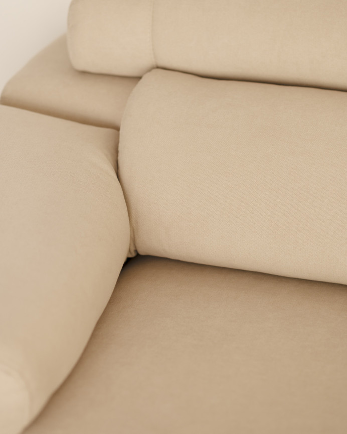 Sofá con chaise longue de color beige de varias medidas