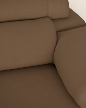 Sofá con chaise longue de color marron topo de varias medidas