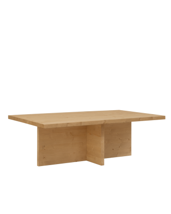 Mesa de centro de madera maciza en tono roble medio de 120x70cm