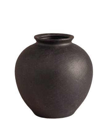 Jarrón de cerámica color negro de 22,5cm
