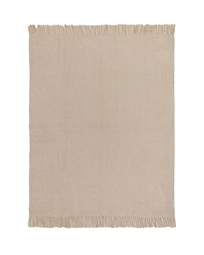Manta plaid color beige de 129x182cm