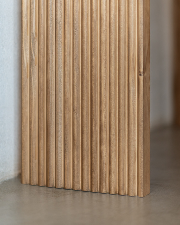 Consola de madera maciza en tono roble oscuro de 120x80cm