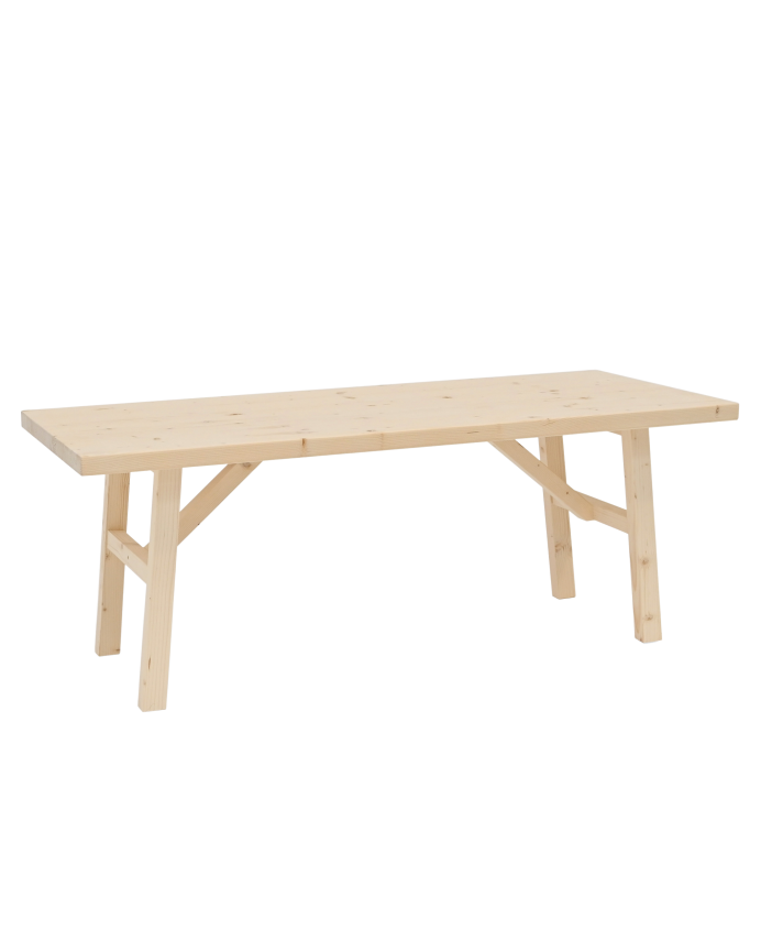 Mesa de centro de madera maciza acabado natural 