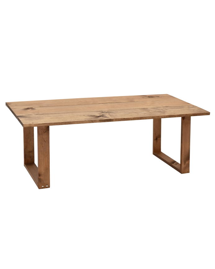 Mesa de centro de madera maciza acabado roble oscuro de 120x60cm