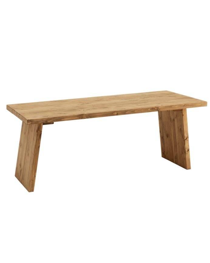 Mesa de centro de madera maciza acabado roble oscuro de 120x60cm