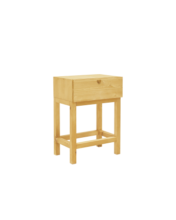 Mesita de noche de madera maciza flotante en tono olivo de 57x40cm