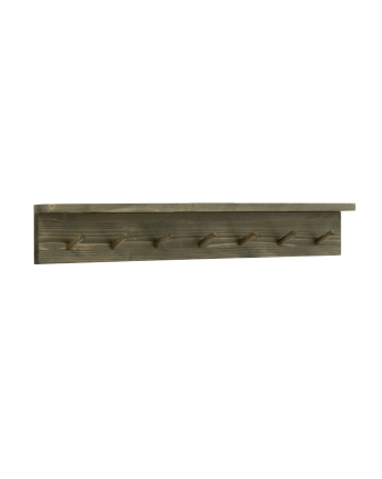 Colgador de pared de madera maciza en tono verde de 61x9,5cm