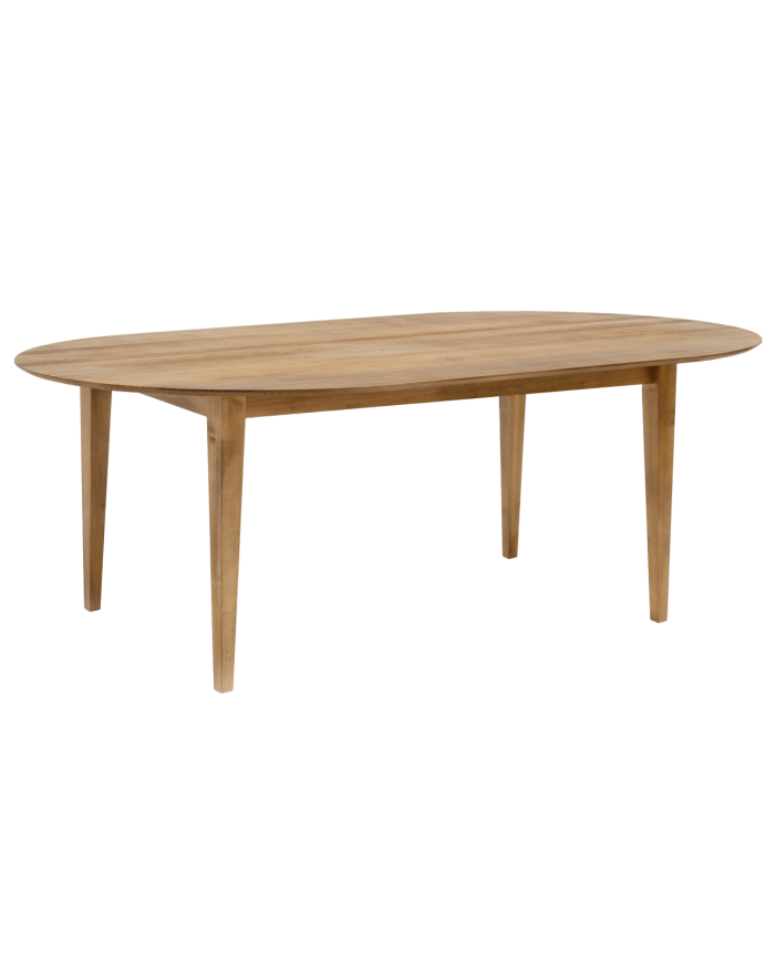 Mesa de comedor de madera maciza ovalada en tono roble oscuro de varias medidas