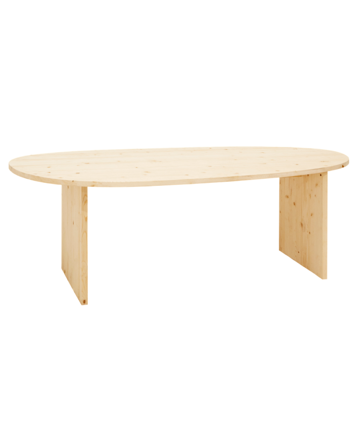 Mesa de comedor de madera maciza en tono natural de varias medidas