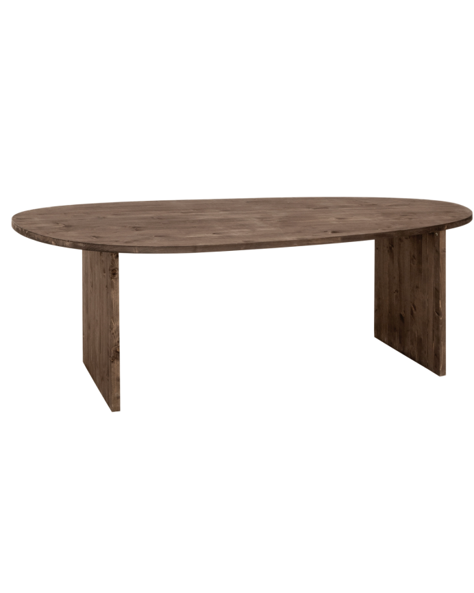 Mesa de comedor de madera maciza en tono nogal de varias medidas