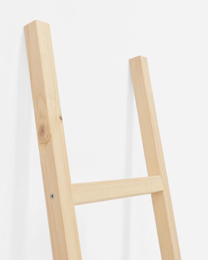 Escalera de madera maciza en tono natural de 118x41cm