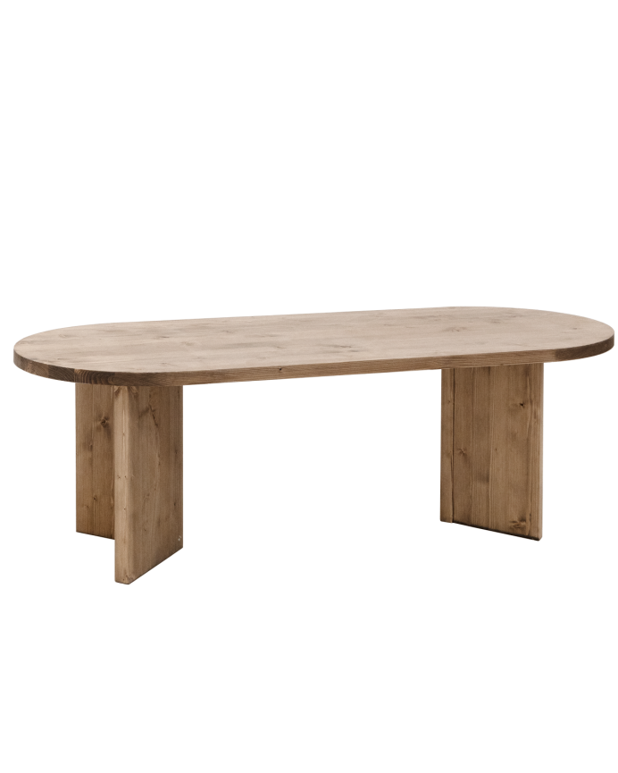 Mesa de comedor de madera maciza en tono roble oscuro de varias medidas