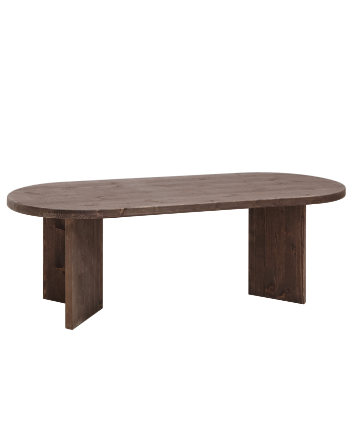 Mesa de comedor de madera maciza en tono nogal de varias medidas