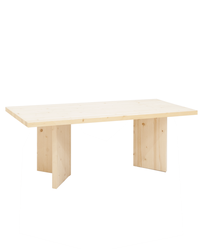 Mesa de centro de madera maciza en tono natural de 120x55 cm