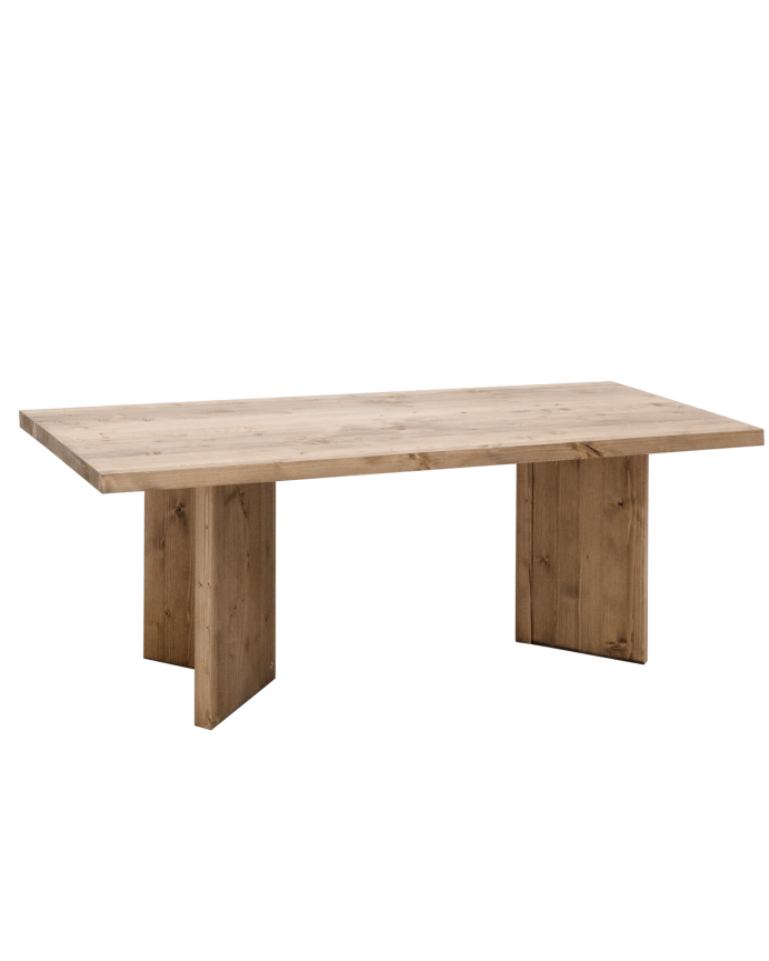 Mesa de centro de madera maciza en tono roble oscuro de 120x55 cm