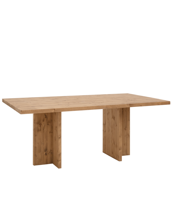 Mesa de comedor de madera maciza en tono roble oscuro de varias medidas