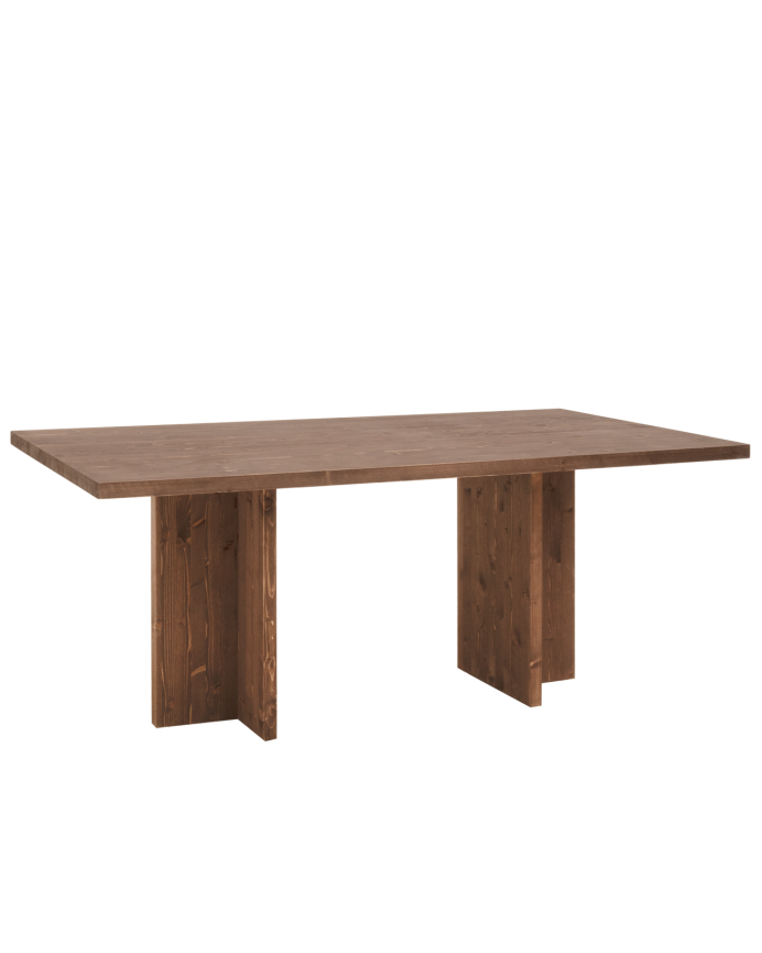 Mesa de comedor de madera maciza en tono nogal de varias medidas