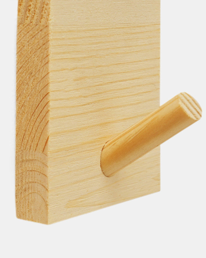 Colgador de pared de madera maciza en tono olivo de 8x6cm