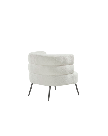 Butaca de metal con asiento de espuma y fibra en color blanco de 74x80cm