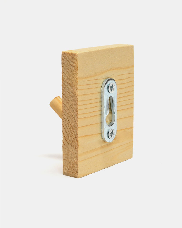 Colgador de pared de madera maciza en tono olivo de 8x6cm