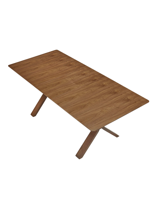 Mesa de comedor extensible de madera en tono roble oscuro de varias medidas