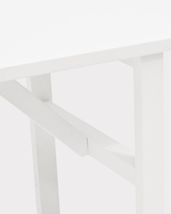 Banqueta de madera maciza en tono blanco de 120x45cm