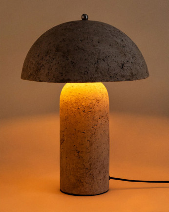 Lámpara de mesa de papel maché color blanco de 49,5x37cm