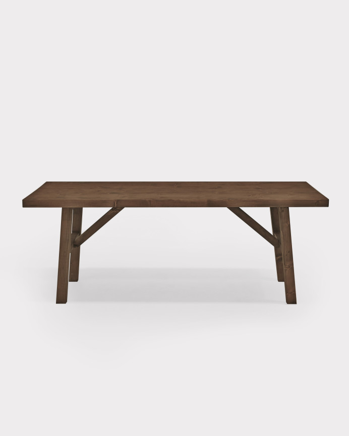 Mesa de centro de madera maciza acabado nogal 