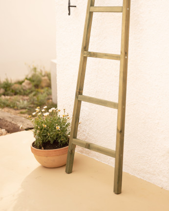 Escalera de madera maciza en tono verde de 150x50cm