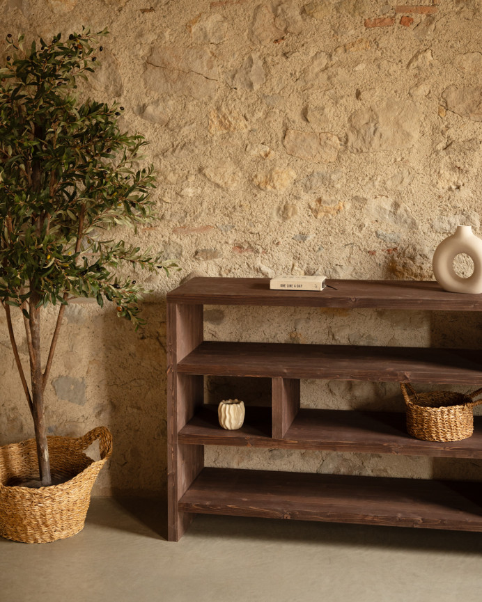 Estanteria de madera maciza tono nogal de varias medidas