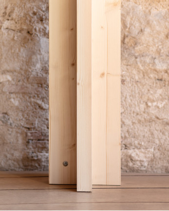Consola de madera maciza tono natural de 120x80cm