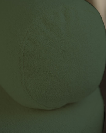 Sillón de buclé redonda color verde de 105x50cm
