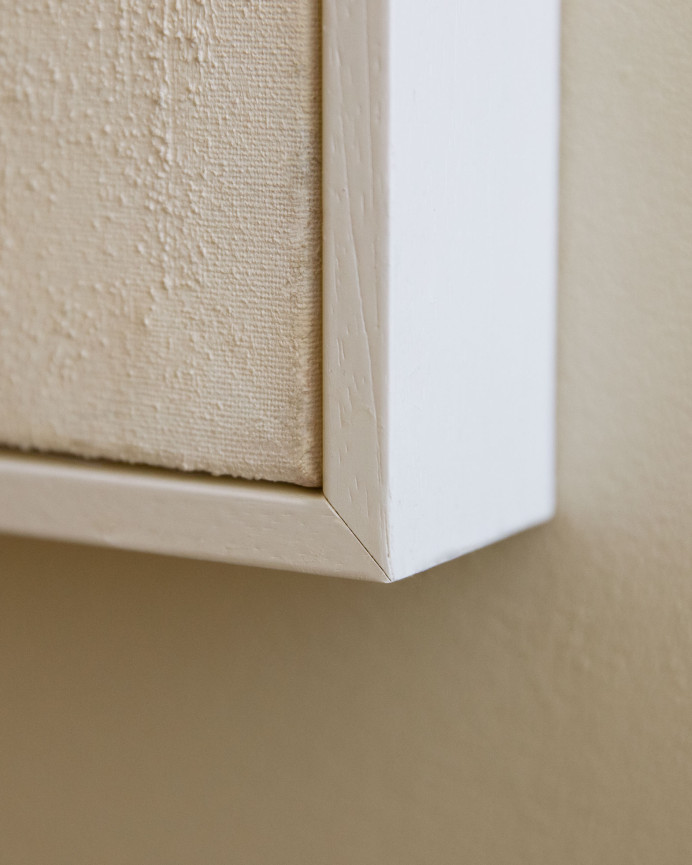 Cuadro blanco y marrón decorativo sobre algodón con bastidor de madera pintado a mano con pintura óleo en varias medidas