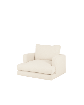 Sillón tono blanco roto de 105cm