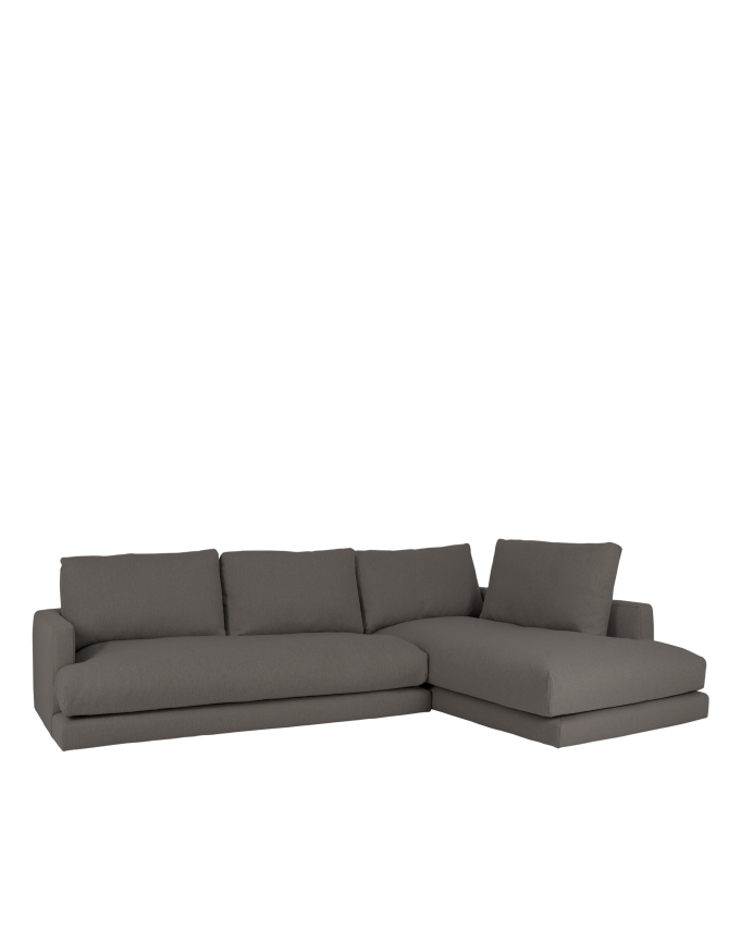 Sofá con chaise longue tono gris oscuro de diferentes medida