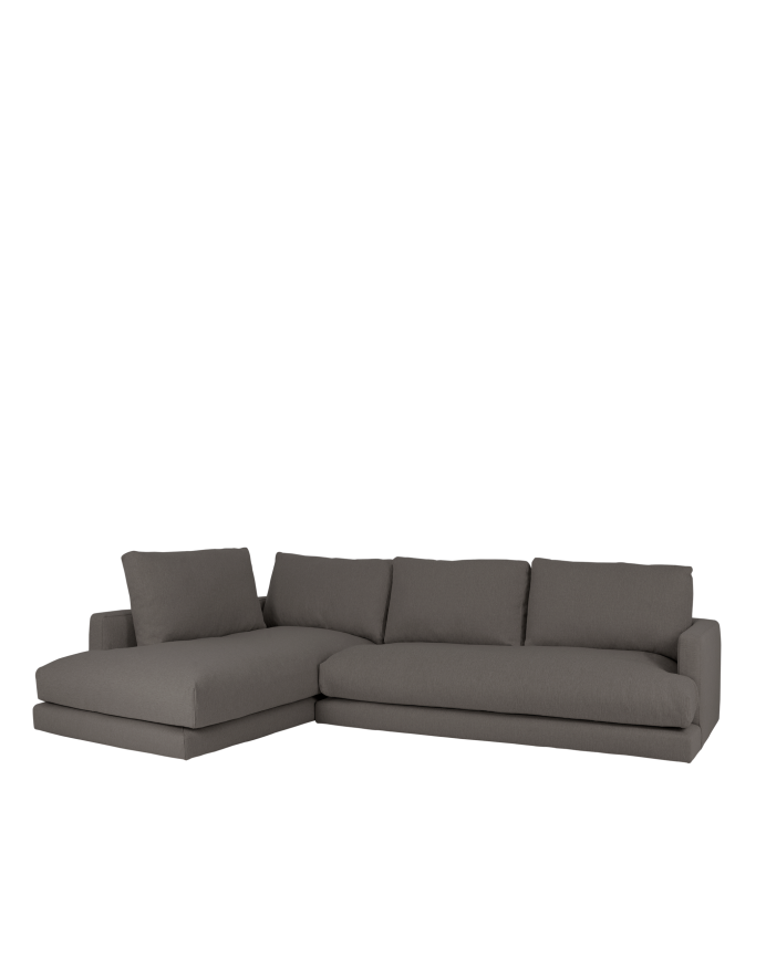 Sofá con chaise longue tono gris oscuro de diferentes medida