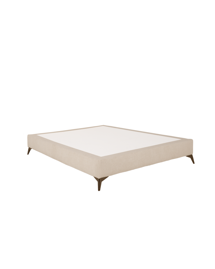 Base tapizada de boculé beige para colchón de varias medidas