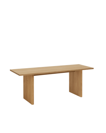 Mesa de centro de madera maciza en tono roble medio de 120cm