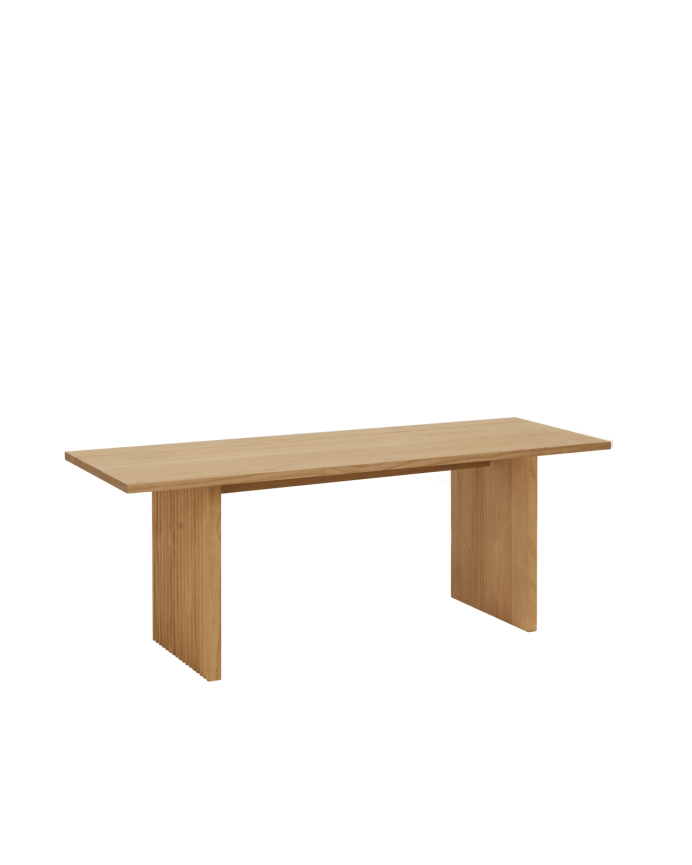 Mesa de centro de madera maciza en tono roble medio de 120cm