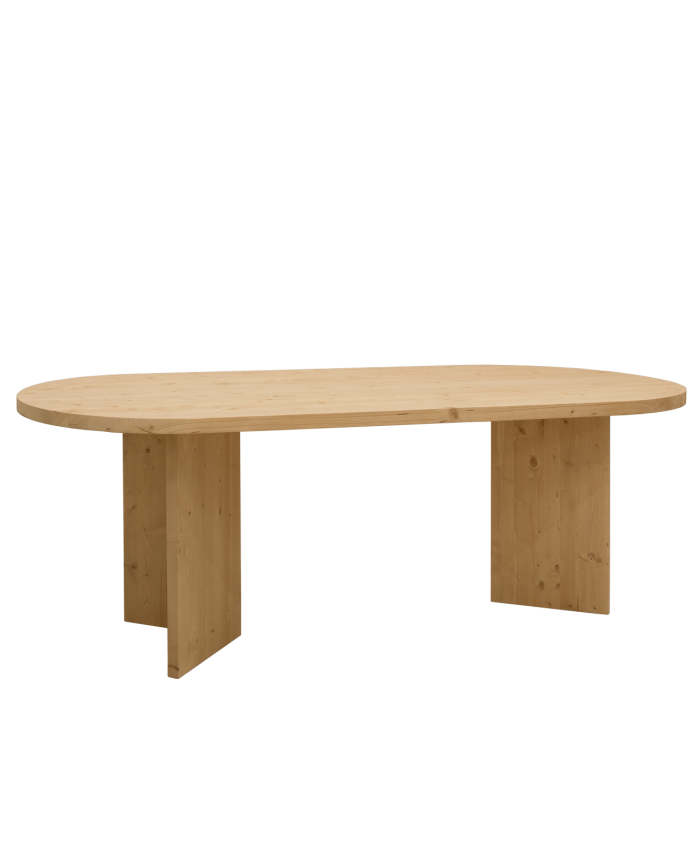 Mesa de comedor de madera maciza en tono roble medio de varias medidas