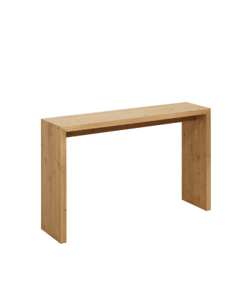 Consola de madera maciza en tono roble medio de 120x80cm