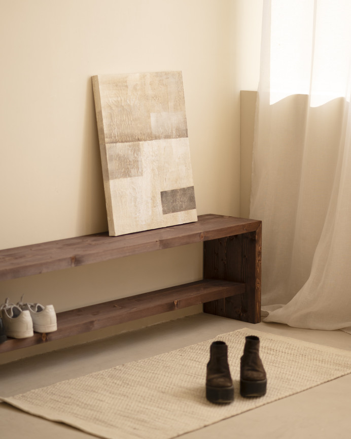 Cuadro gris decorativo sobre algodón con bastidor de madera pintado artesanalmente con pintura al oleo de varias medidas