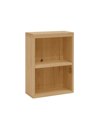 Mesita auxiliar de madera maciza en tono roble medio de 60x40cm