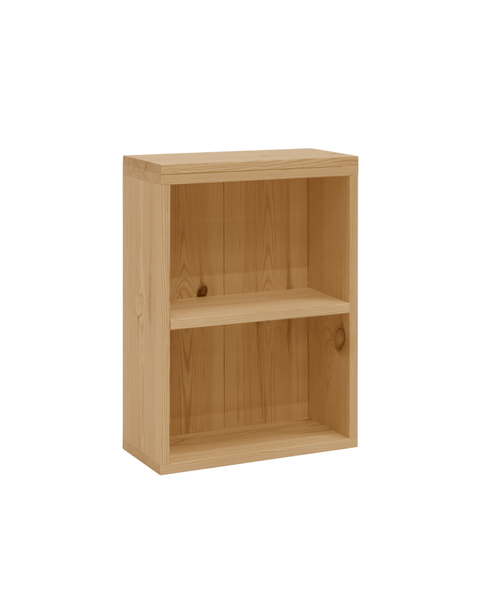 Mesita auxiliar de madera maciza en tono roble medio de 60x40cm