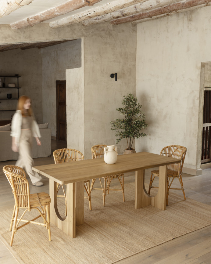 Mesa de comedor de madera maciza de álamo en varias medidas