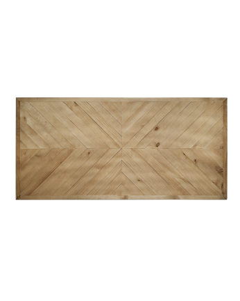 Cabecero de madera maciza estilo étnico en tono roble oscuro de 80x165cm