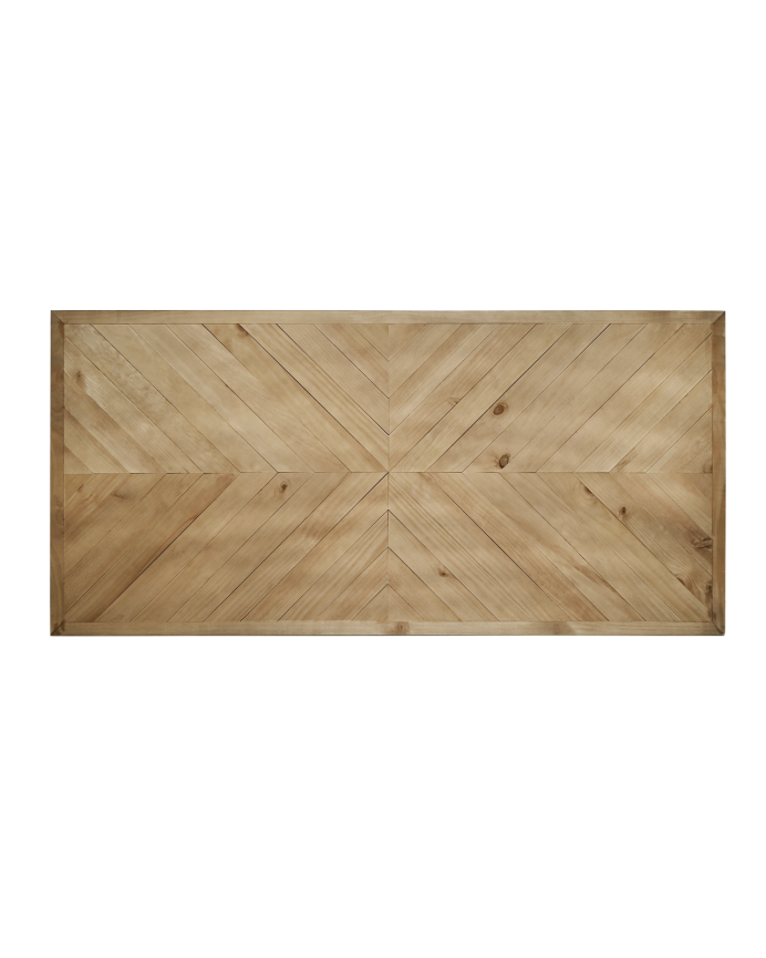 Cabecero de madera maciza estilo étnico en tono roble oscuro de 80x165cm